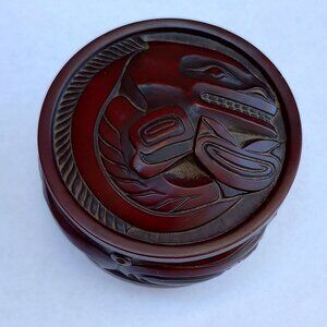 Orca Killer Whale Lidded Spirit Box First Nation Canada Trinket Jewelry Bowl